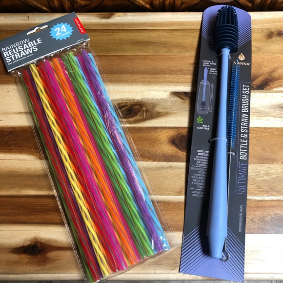 MANNA Other - NWT Reusable straw and bottle cleaning brush set
